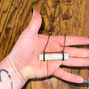 Howlite necklace pendant crystal gem stone healing white